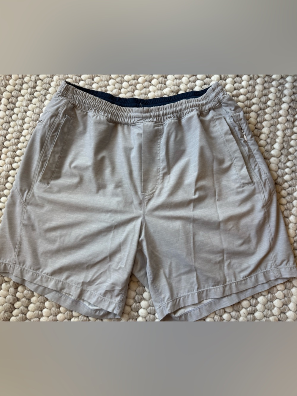 Birddogs Men's Shorts in Light Gray with Navy Waistband